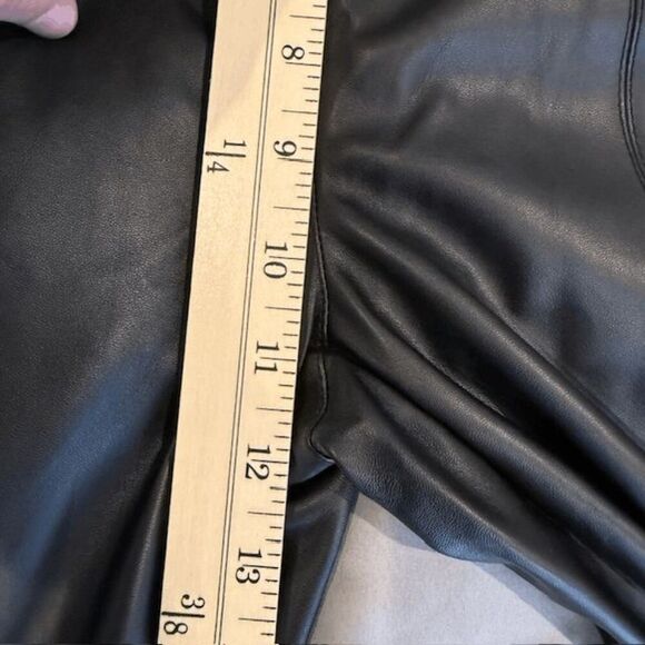 Revamped Faux Leather Leggings Exposed Side Zipper Front Seams Black Size XS - Picture 9 of 11